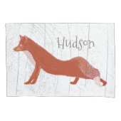 Fox Wood Texture van de Zaal van de jongen Kussensloop (Voorkant)