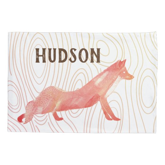 Fox Wood Texture van de Zaal van de jongen Kussensloop (Achterkant)