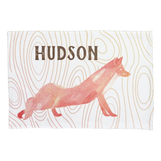 Fox Wood Texture van de Zaal van de jongen Kussensloop (Voorkant)