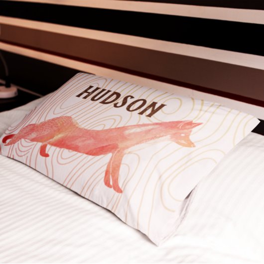 Fox Wood Texture van de Zaal van de jongen Kussensloop