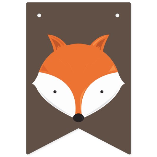 Fox Woodland 1st Birthday Bunting Flags Vlaggetjes (Eerste vlag)