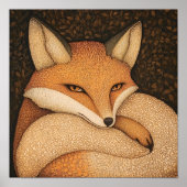 Fox Woodland Animal Art Painting Poster (Voorkant)