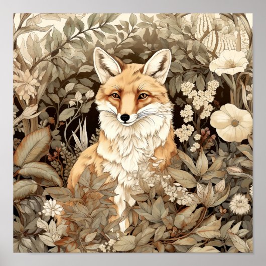 Fox Woodland Animal Art Poster (Voorkant)