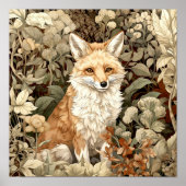 Fox Woodland Animal Art Poster (Voorkant)