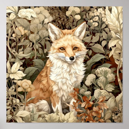 Fox Woodland Animal Art Poster (Voorkant)