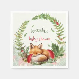 Fox Woodland Animal baby shower Servet