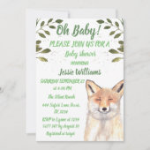 Fox Woodland Animal Green Rustic Baby boy douche Kaart (Voorkant)