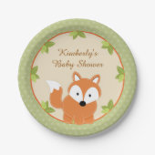 Fox Woodland Baby shower Paper Party Borden Papieren Bordje (Voorkant)