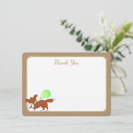 Fox Woodland Birch Tree Baby shower Bedankt (Staand voorkant)