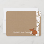 Fox Woodland Birch Tree Baby shower Bedankt (Achterkant)