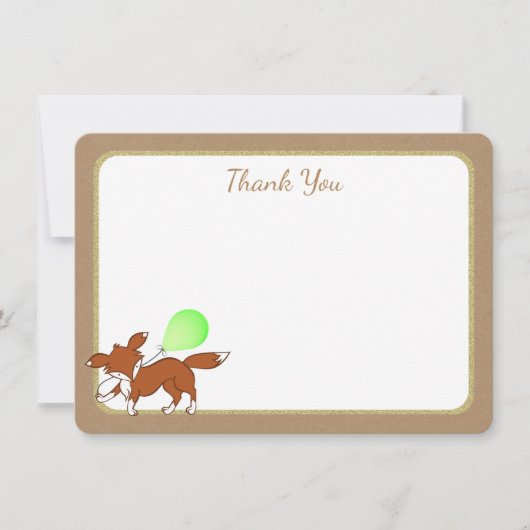 Fox Woodland Birch Tree Baby shower Bedankt (Voorkant)