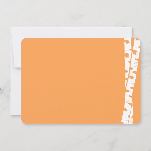 Fox Woodland Birch Tree Baby shower Kaart (Achterkant)