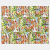 Fox Woodland Cabincore Blanket Fleece Deken (Voorkant (Horizontaal))