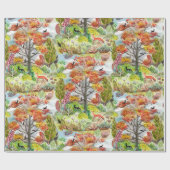 Fox Woodland Cabincore inpakpapier (Vlak)