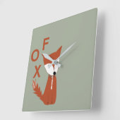 Fox Woodland Creature Vierkante Klok (Hoek)