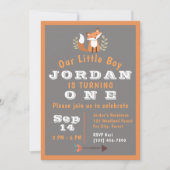 Fox Woodland Forest Critters Boho Kids Birthday Kaart (Voorkant)