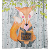 Fox- Woodland Friends - illustratie van de Waterve Douchegordijn (Voorkant)