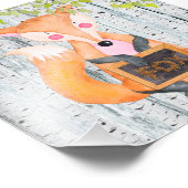 Fox- Woodland Friends - illustratie van de Waterve Foto Afdruk (Hoek)