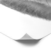 Fox Woodland Modern Portret zwart wit Poster (Hoek)