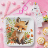 Fox Woodland verjaardagsfeestje Baby shower Papieren Bordje (Feest)
