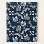 Fox Woodland Waterverf Art Monogrammed Naam Blauw Planner (Achterkant)