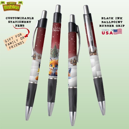 Fox Woodland Wildlife Animal Let it Snow Xmas 🦊 Pen