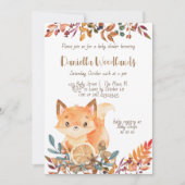 Fox woodlands herfst baby shower kaart (Voorkant)