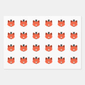 Fox Wrapping Papier Flat Sheet Set van 3 Inpakpapier Vel (Voorkant 2)