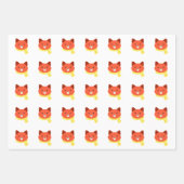 Fox Wrapping Papier Flat Sheet Set van 3 Inpakpapier Vel (Voorkant)