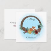 Fox Wreath Feestdagenkaart (Voorkant / Achterkant)