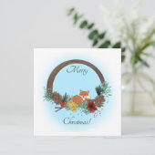 Fox Wreath Feestdagenkaart (Staand voorkant)