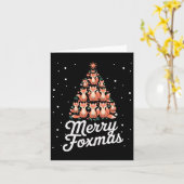 Fox Xmas Tree Foxes Kerstboom Merry Foxmas Kaart (Gele Bloem)
