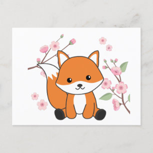 Fox zoete dieren voor Briefkaart van kawaii-foxes