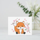 Fox zoete dieren voor Briefkaart van kawaii-foxes (Staand voorkant)