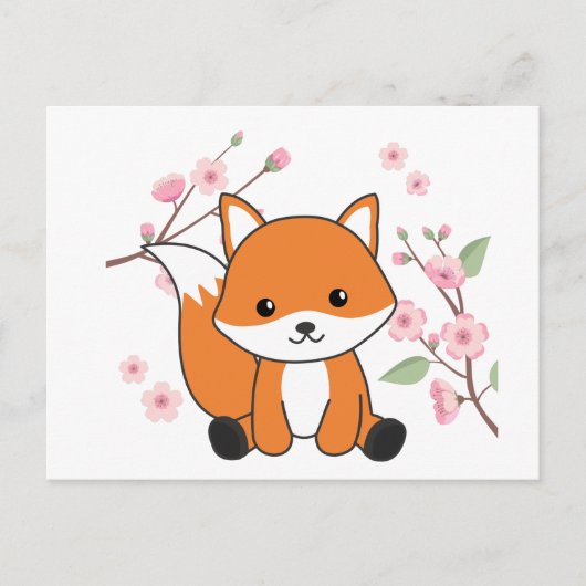 Fox zoete dieren voor Briefkaart van kawaii-foxes (Voorkant)