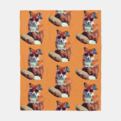 Fox Zonnebril Vlinder Fleece Deken (Voorkant)