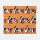 Fox Zonnebril Vlinder Fleece Deken (Voorkant (Horizontaal))