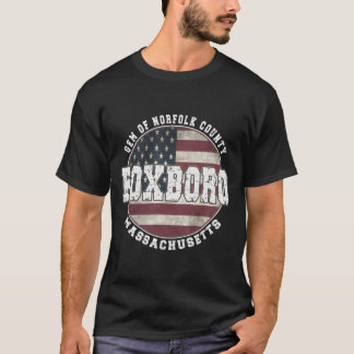 Foxboro Massachusetts Amerikaanse vlag T-shirt
