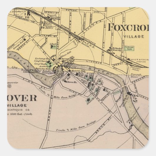 Foxcroft, Dover Vierkante Sticker (Voorkant)