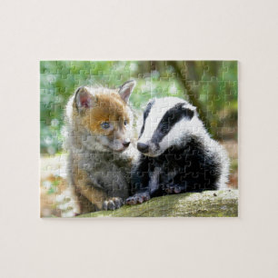 Foxcub en Badger Cute! Legpuzzel
