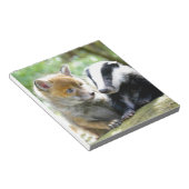 Foxcub en Badger Cute! Notitieblok (Schuin)
