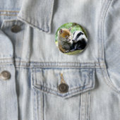 Foxcub en Badger Cute! Ronde Button 5,7 Cm (In situ)