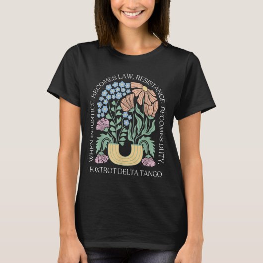 Foxdraaft Delta Tangos Funny Flower Boho T-shirt (Voorkant)