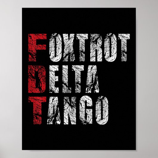 Foxdraaft Delta Tangos Grappig Foxdraaft Delta Tan Poster (Voorkant)