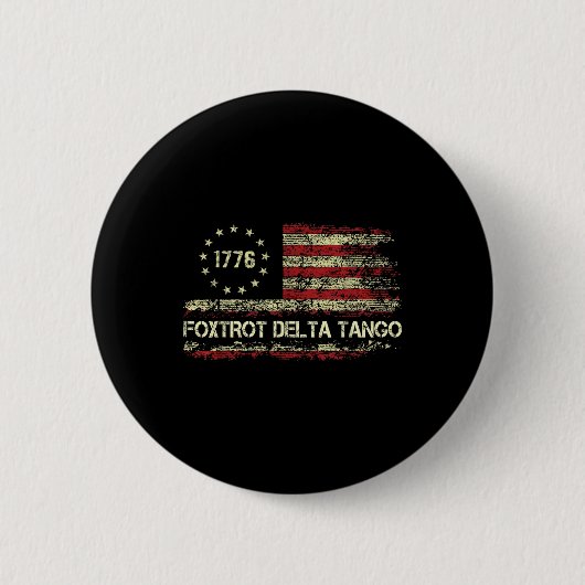 Foxdraaft Delta Tangos Grappig Foxdraaft Delta Tan Ronde Button 5,7 Cm (Voorkant)