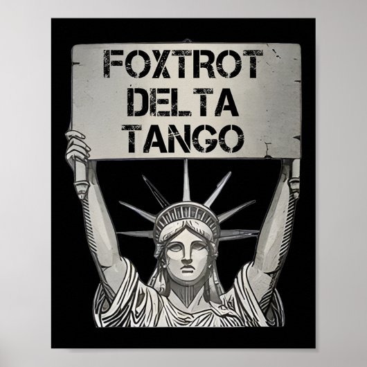 Foxdraaft Delta Tango's Weerstand Statue Lib Poster (Voorkant)