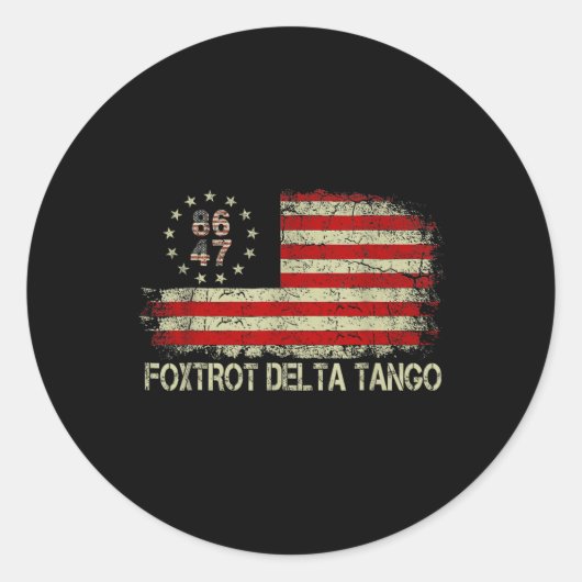 Foxdraaft Deltas Tangos 86 47 Amerikaanse vlag Ronde Sticker (Voorkant)