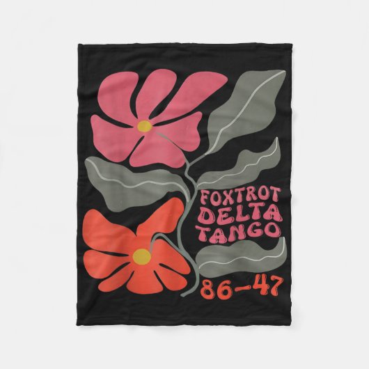 Foxdraaft Deltas Tangos 86 47 Flower Boho Fleece Deken (Voorkant)