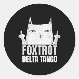 Foxdraaft Deltas Tangos Cat Funny Resist Ronde Sticker