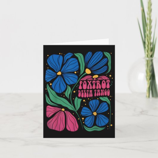 Foxdraaft Deltas Tangos Flower Boho Kaart (Voorkant)